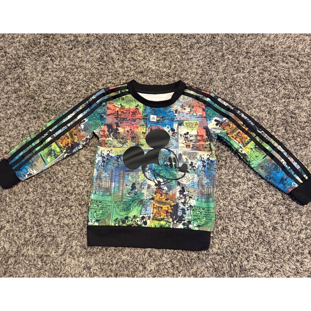 Adidas Disney Mickey Mouse Comic Strip Sweatshirt Kids Multi Color Pullover